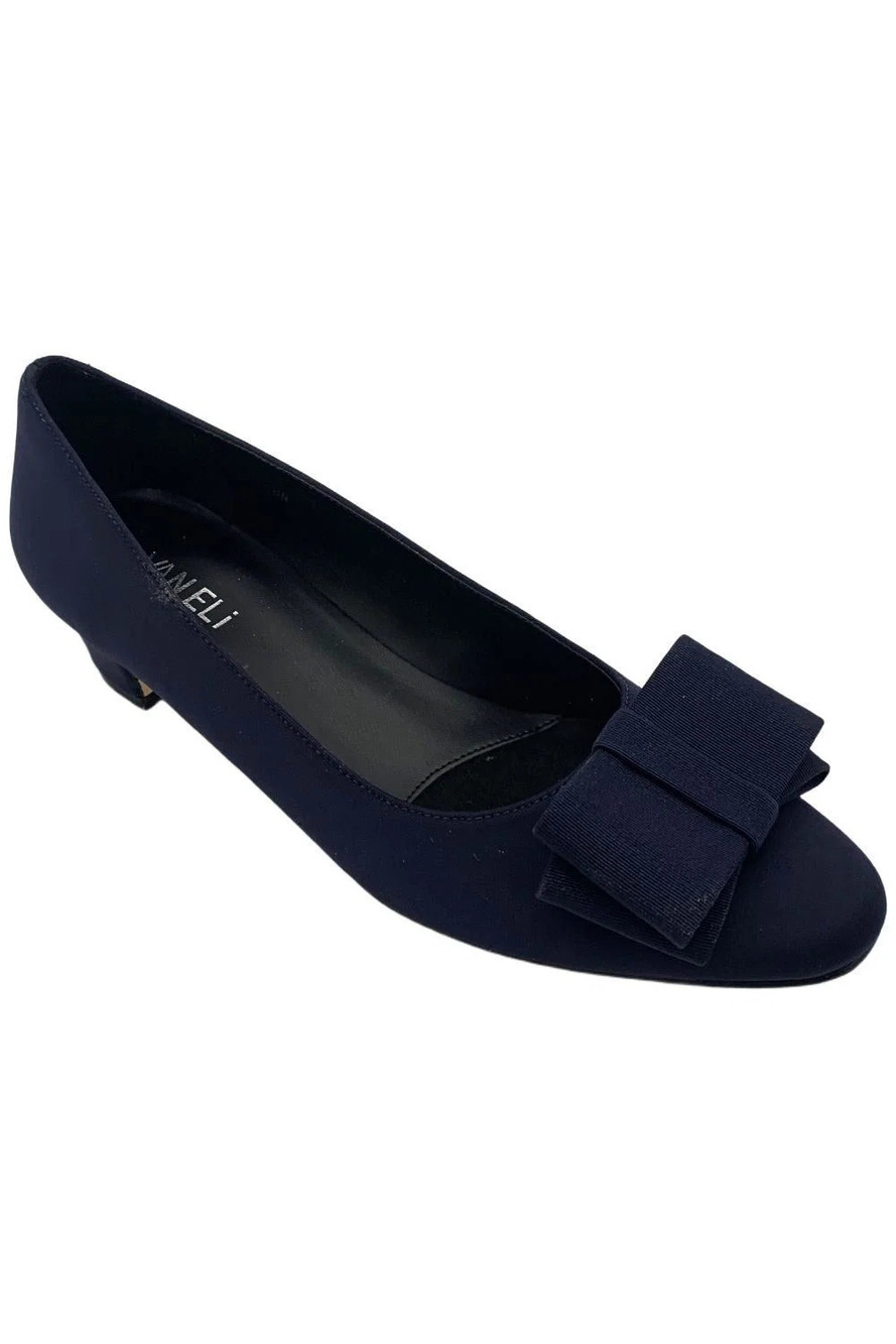 VANELi Women's Austine Slip-On Patent Heeled Pumps Navy - Narrow